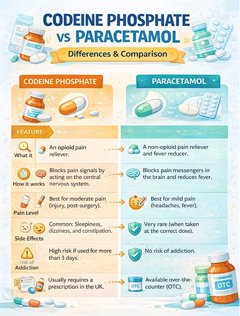 Can you take Paracetamol with Codeine Phosphate?